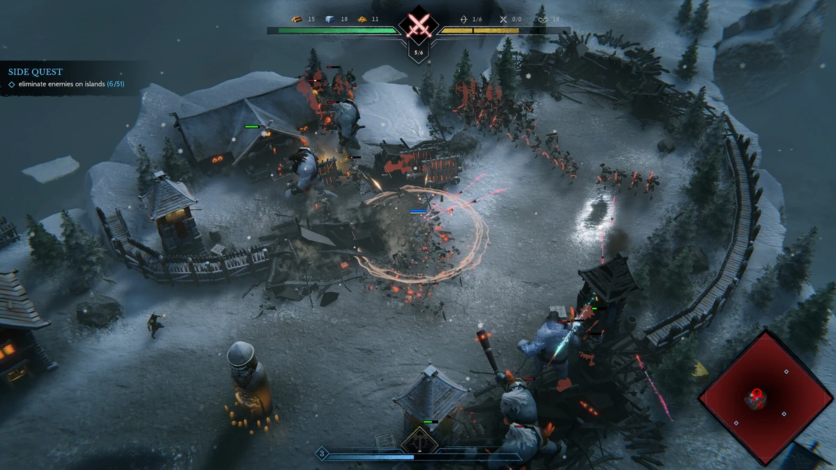 บรรยากาศการสร้างฐานและป้องกันค่ายไวกิ้งใน Hordeguard: Winds of the North