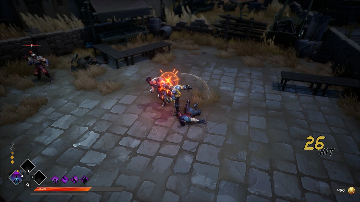 ภาพเกมเพลย์แสดงการออกหมัดหนักใส่ศัตรูและการสะสมคอมโบ Hit ต่อเนื่องในเกม Sealbreakers