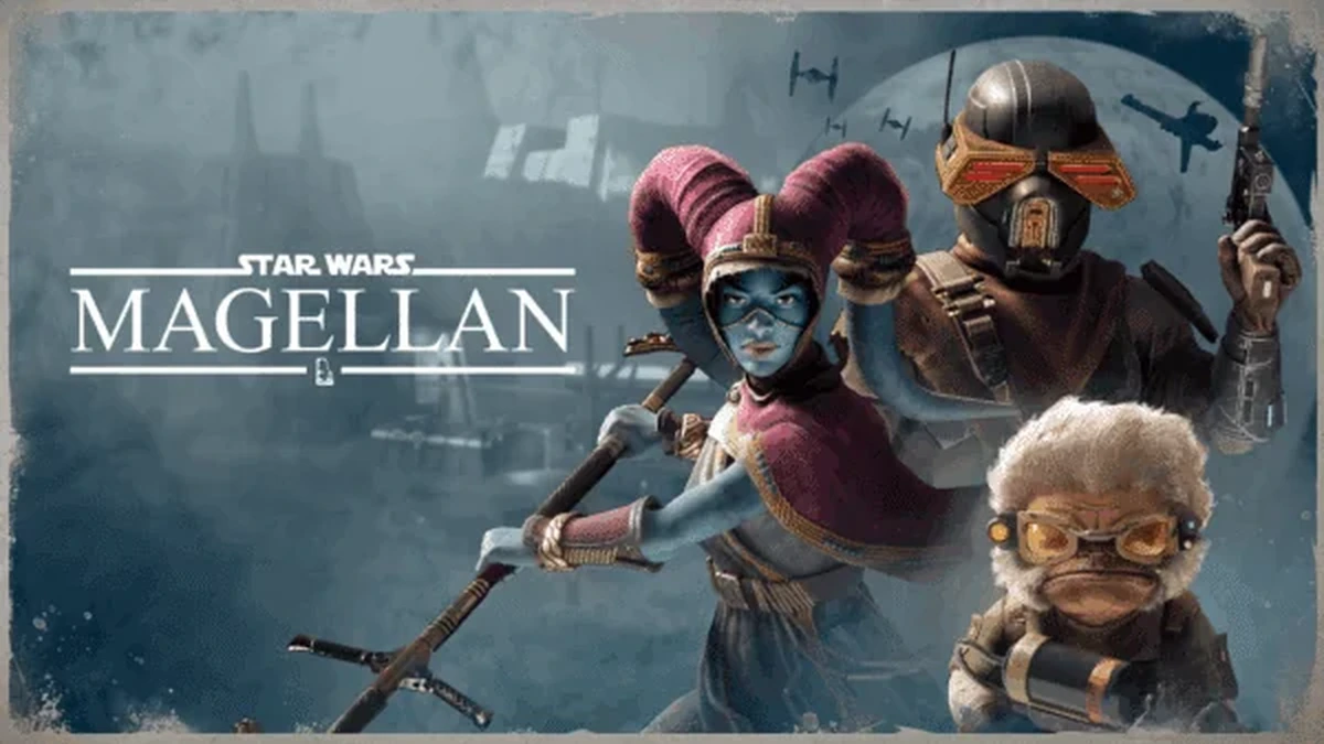 ภาพคีย์อาร์ตและโลโก้ทางการของเกม Star Wars Magellan ที่ถูกยกเลิก