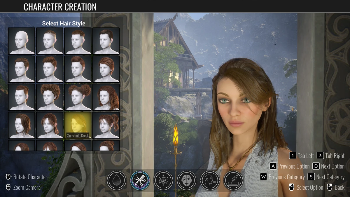 Luminary หน้าจอระบบสร้างตัวละคร Character Creation ปรับแต่งทรงผมและรูปลักษณ์