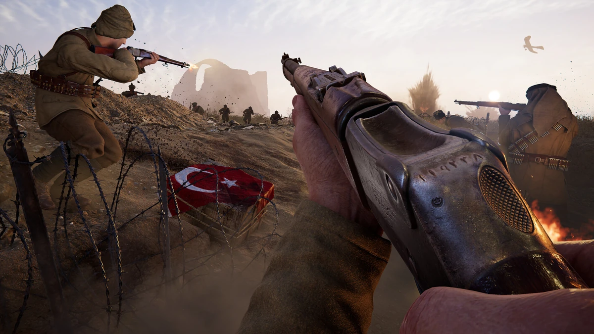 ภาพการต่อสู้ในแนวสนามเพลาะและคลาสทหารใน Gallipoli