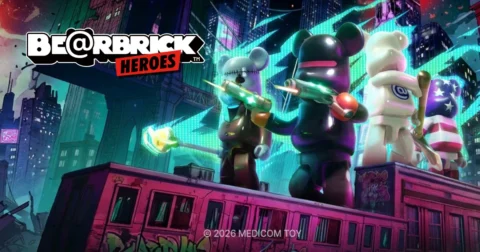 ภาพหน้าปกเกม BE@RBRICK HEROES บน PC พร้อมโลโก้ทางการจาก Move Interactive