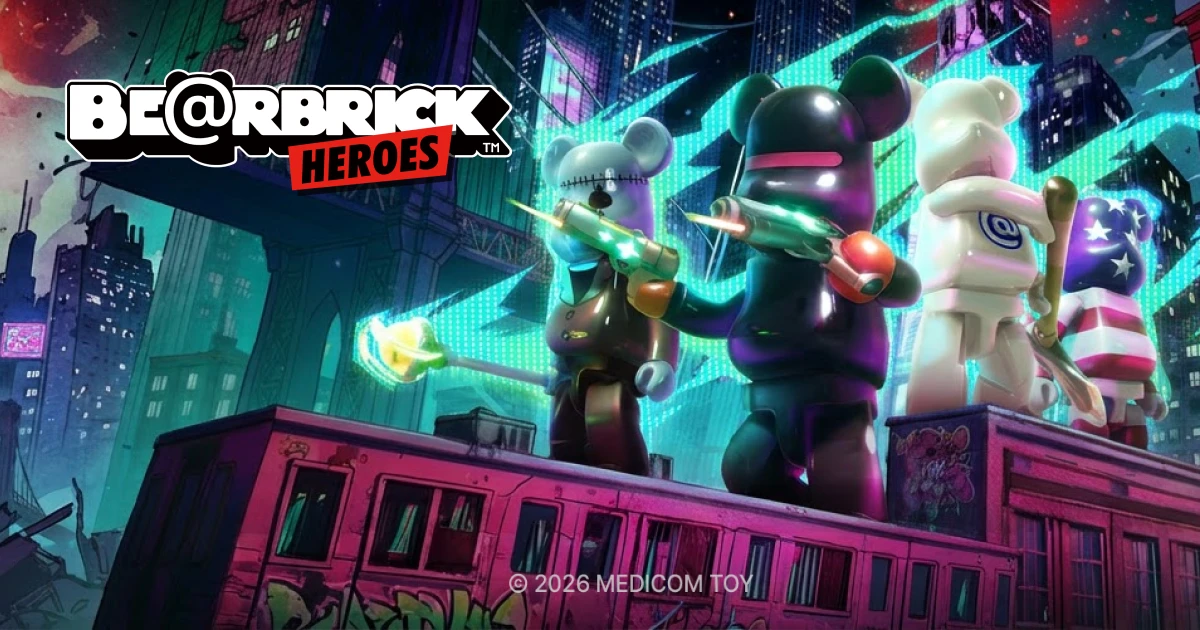 ภาพหน้าปกเกม BE@RBRICK HEROES บน PC พร้อมโลโก้ทางการจาก Move Interactive