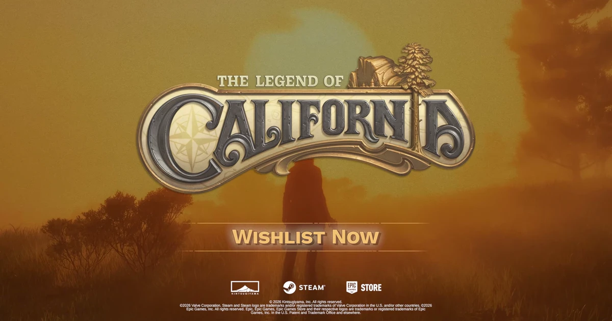 ภาพคีย์อาร์ตและโลโก้ทางการของเกม The Legend of California
