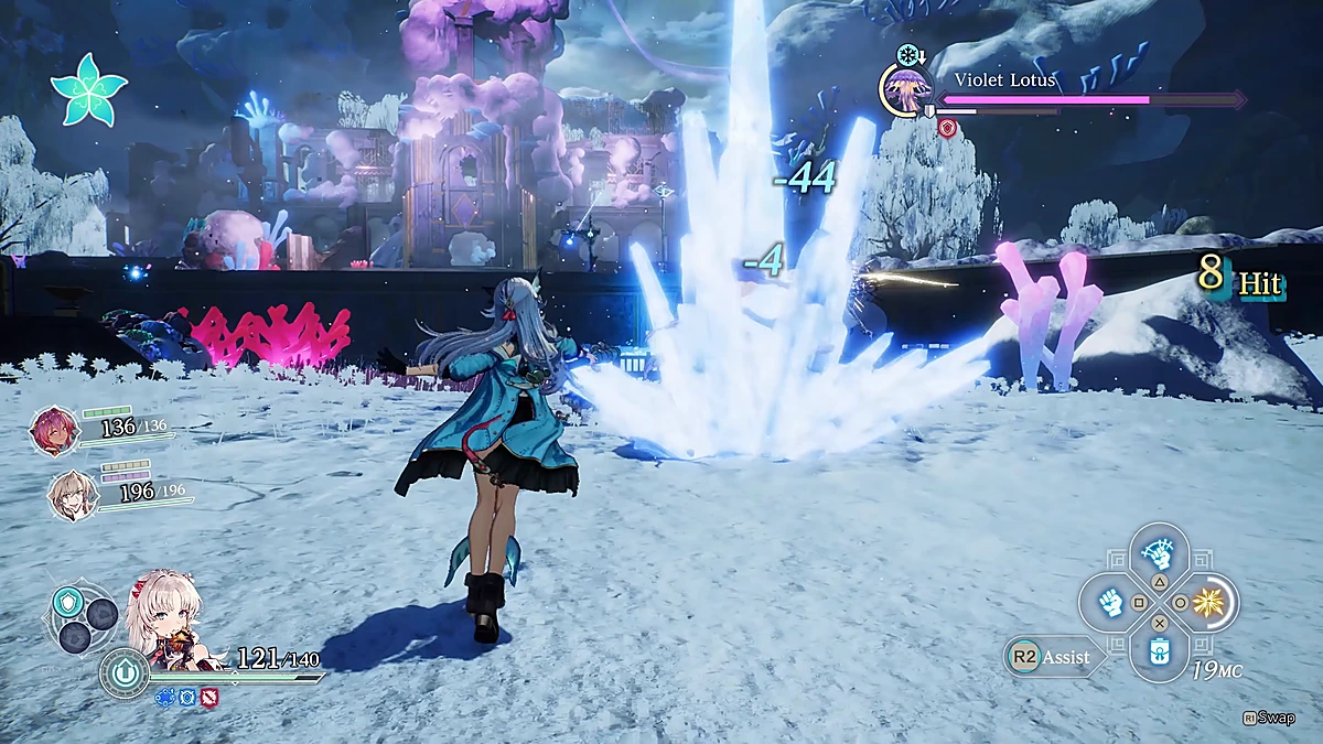 ภาพตัวอย่างฉากการต่อสู้และระบบควบคุมคำสั่งในเกม