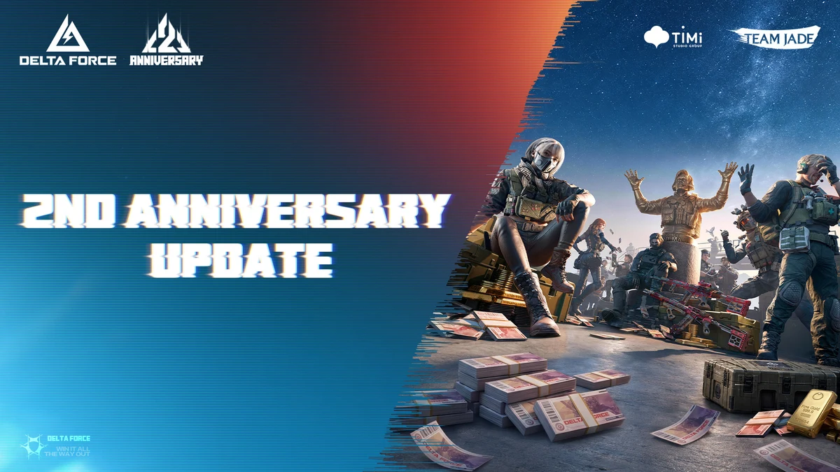 ภาพโปรโมต Delta Force ฉลอง 2 ปี มีกลุ่มตัวละครและข้อความ 2ND ANNIVERSARY UPDATE