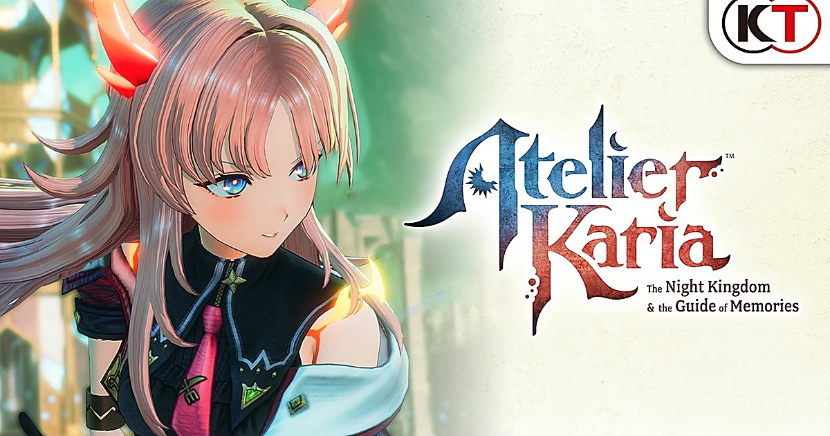 ภาพคีย์อาร์ตและโลโก้ทางการของเกม Atelier Karia The Night Kingdom