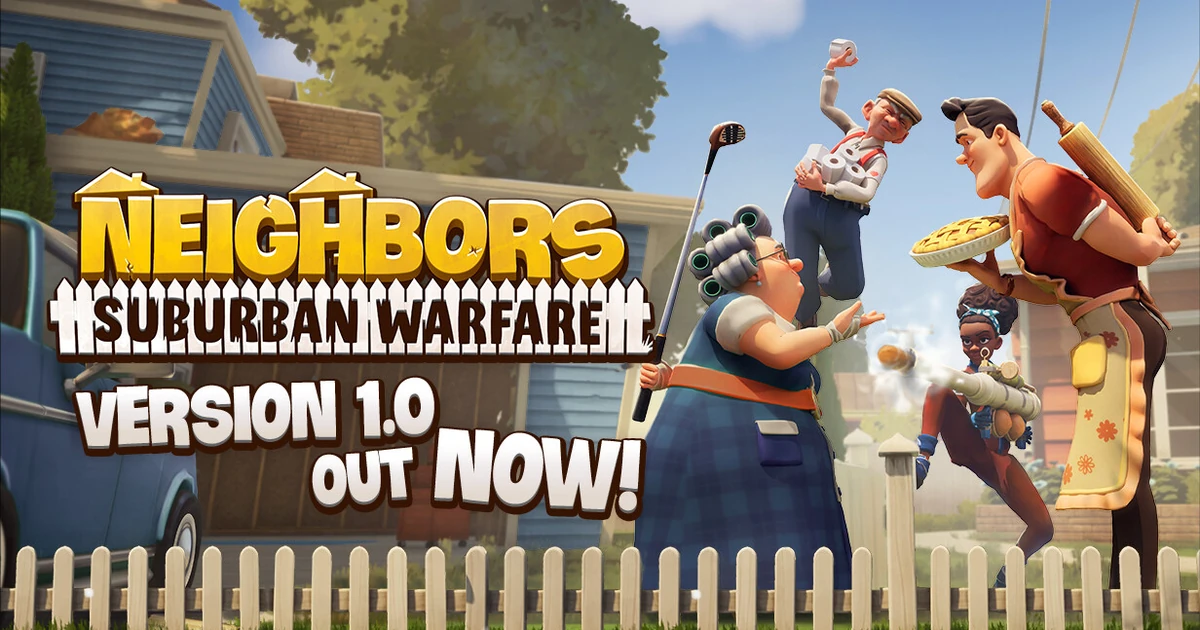 คีย์อาร์ต Neighbors: Suburban Warfare เวอร์ชัน 1.0 พร้อมโลโก้เกมและตัวละคร