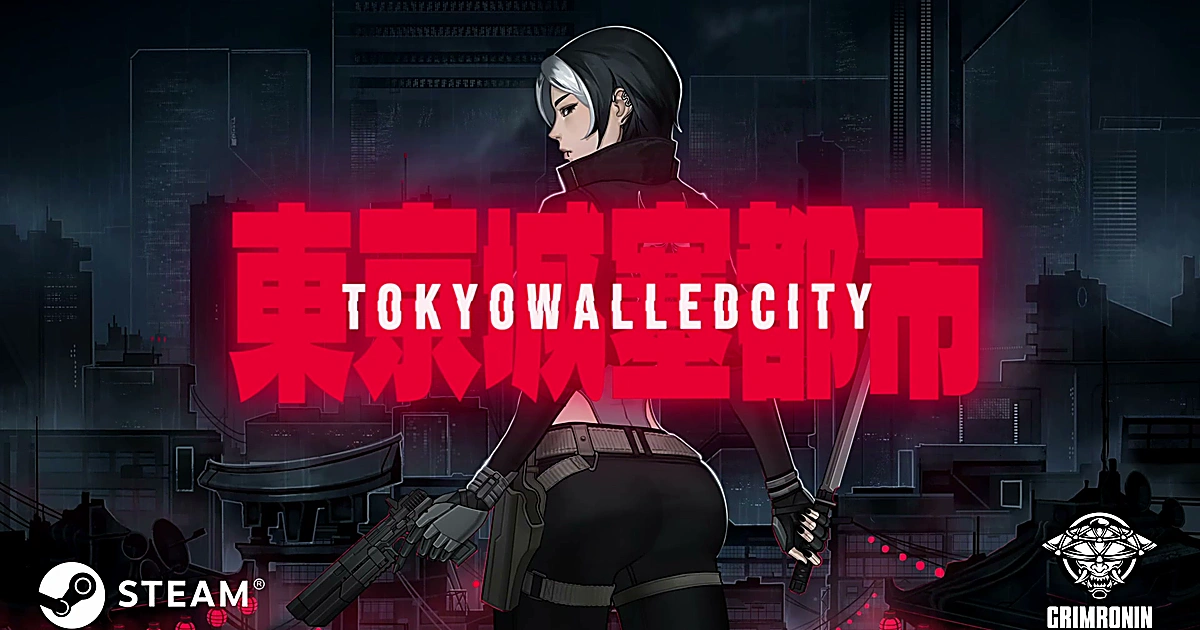 ภาพปกทางการ TOKYO WALLED CITY พร้อมโลโก้ไฟนีออนและตัวละครเอก Kimura Reiko ความละเอียด 1080p