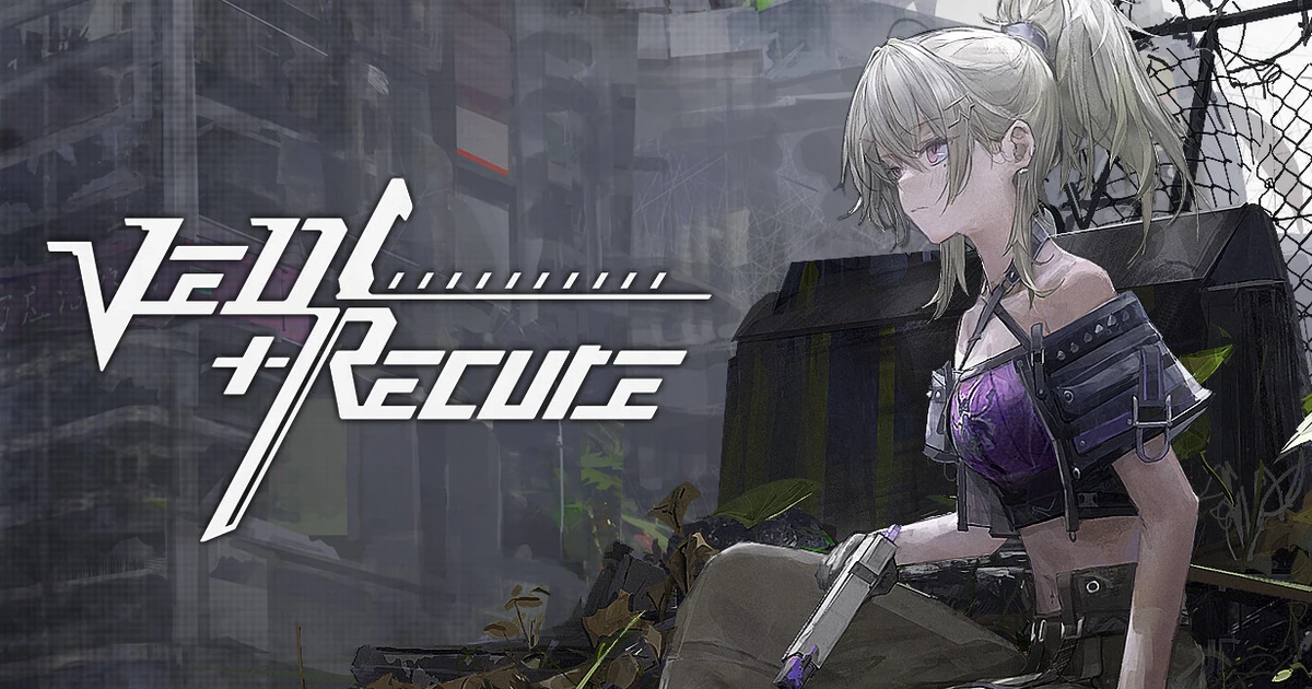 ภาพปก Ved: Recure มีตัวละครถือปืนด้านขวาและโลโก้เกมด้านซ้าย