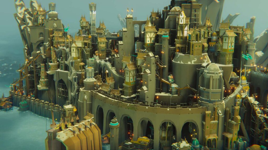 บ้านโครงไม้สไตล์ยุคกลางแทรกอยู่ในเมืองป้อมปราการสูงริมทะเลของ Bulwark