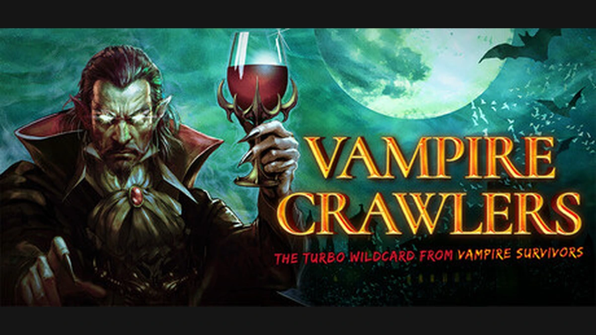 ภาพและโลโก้ Vampire Crawlers: The Turbo Wildcard from Vampire Survivors