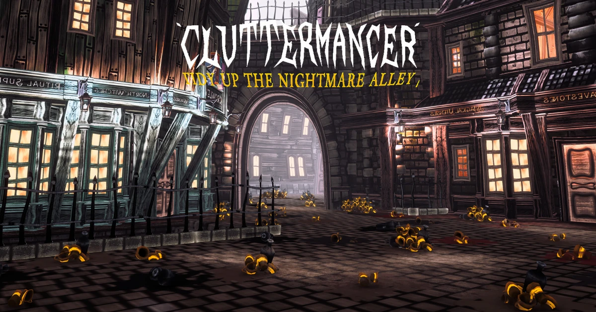 ชื่อเกม Cluttermancer เหนือตรอกอาคารร้านค้าเวทมนตร์